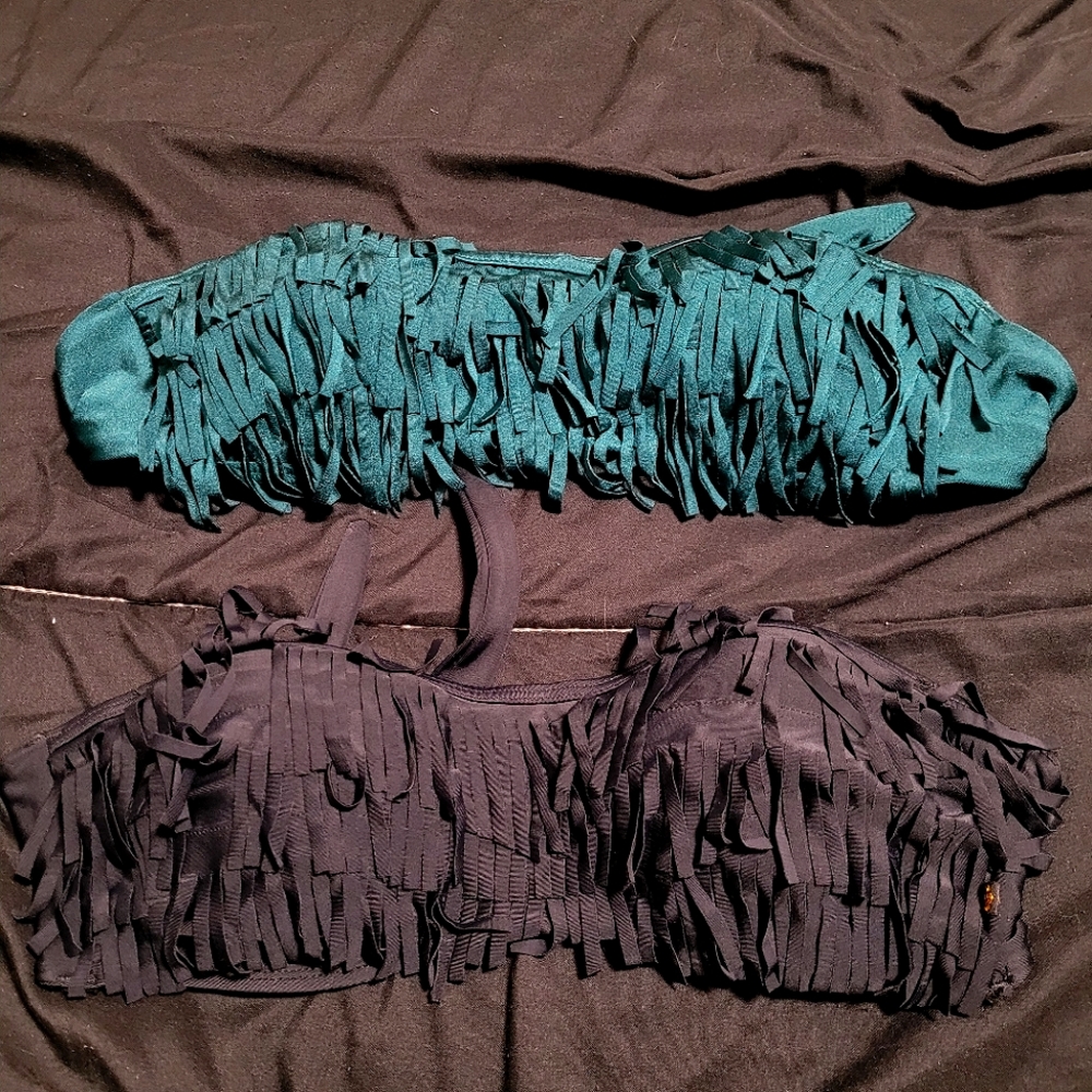 Two bandeau swim tops